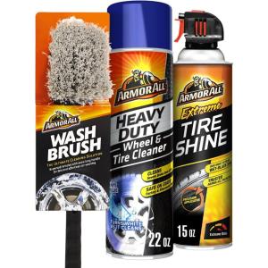 image:imageArmor All Tire Shine OneStep Tire Shine Spray for Precise Even Shine and Minimal Overspray  2 CountHeavy Duty Wheel Cleaner  Tire Shine Kit