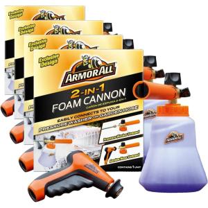 image:imageArmor All 2in1 Foam Cannon Kit Car Cleaning Kit Connects to Power Washers and Garden Hoses for Vehicle Cleaning Includes Foam Cannon Foam Applicator and Ergonomic Adaptor 1 count1 Count Pack of 4