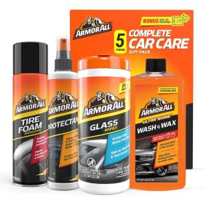 image:imageArmor All Car Wash and Car Cleaner Kit by Armor All Includes Glass Wipes Car Wash amp Wax Concentrate Protectant Spray and Tire Foam