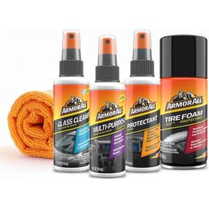 image:imageArmor All Car Wash and Car Interior Cleaner Kit Includes Towel Tire Foam Glass Spray Protectant Spray and Cleaning Spray Multicolor 5 Count Pack of 1Quick Clean Kit 6pc