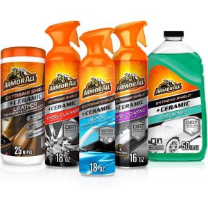 image:imageArmor All Complete Ceramic Exterior Car Cleaner Car Care Kit Keeps Car Fresh and New IncludesLeather Cleaning Wipes Tire Coating Spray Wheel Cleaner Car Wash and Glass Cleaner 5 Count