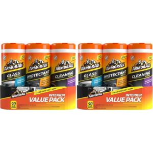 image:imageArmor All Protectant Glass and Cleaning Wipes Wipes for Car Interior and Car Exterior 30 Count Each Pack of 390 Count Pack of 2