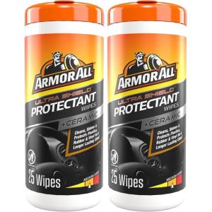 image:imageArmor All Extreme Shield Protectant Wipes by Armor All Interior Car Cleaning Wipes with UV Protection Against Cracking and Fading 25 Count25 Count Pack of 2