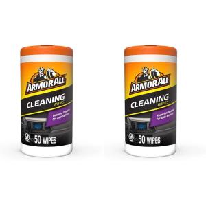 image:imageArmor All Interior Car Cleaning Wipes 50 Count Canister Powerful Cleaning for Dashboards Vinyl Clear Plastics Carpet and Fabric1 Count Pack of 2