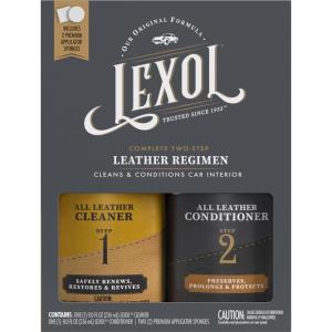 image:imageLexol Leather Conditioner and Cleaner Kit by Lexol Use on Furniture Car Interiors Shoes Handbags Includes 2 Application Sponges TwoStep System 16 oz EachKit